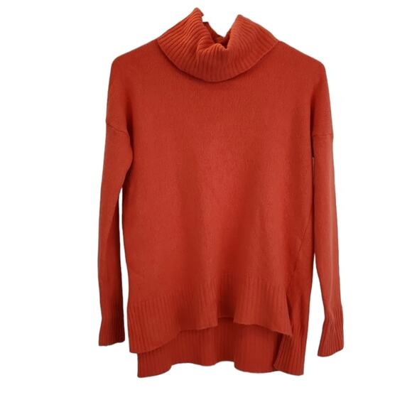 Bartolini Coral/Orange Long Sleeve Turtleneck Wool Cashmere Blend Size SM Italy - Picture 1 of 8